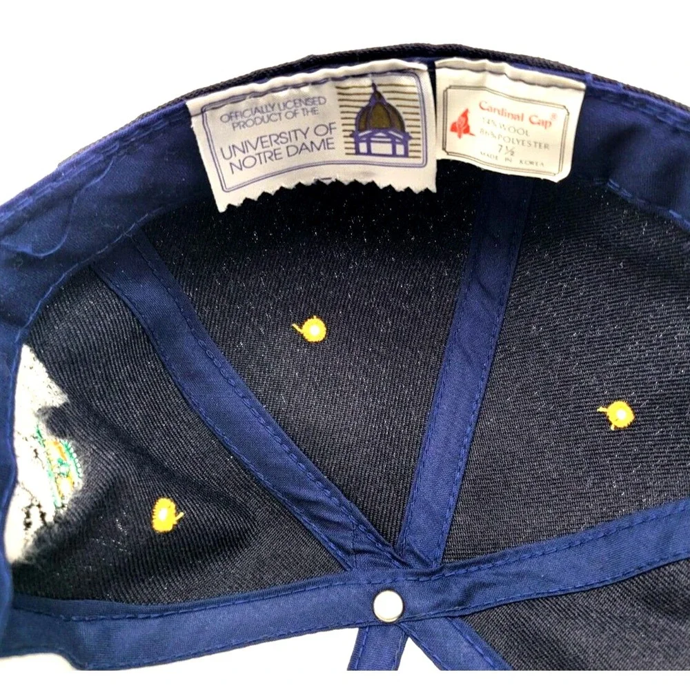NOTRE DAME FIGHTING IRISH CAP HAT FITTED 7 1/2‎ CARDINAL CAP NCAA BLUE GOLD MENS
